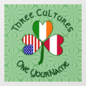 Oostenrijkse Ierse Amerikaanse Shamrock vlag geper Raamsticker (Vel)
