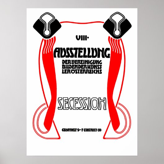 Oostenrijkse Jugendstil Art Nouveau expo Poster (Voorkant)