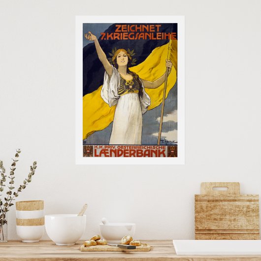 Oostenrijkse lening uit de 7e oorlog (wit) poster (Keuken)