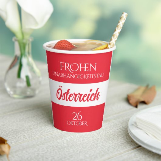 Oostenrijkse nationale vlag papieren bekers (Insitu)