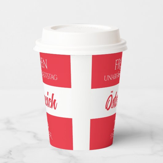 Oostenrijkse nationale vlag papieren bekers (Links)
