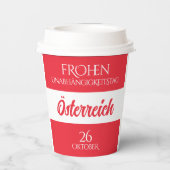 Oostenrijkse nationale vlag papieren bekers (Achterkant)