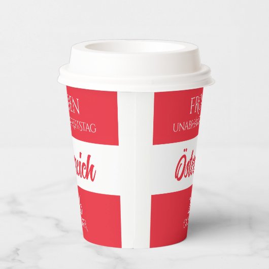 Oostenrijkse nationale vlag papieren bekers (Rechts)