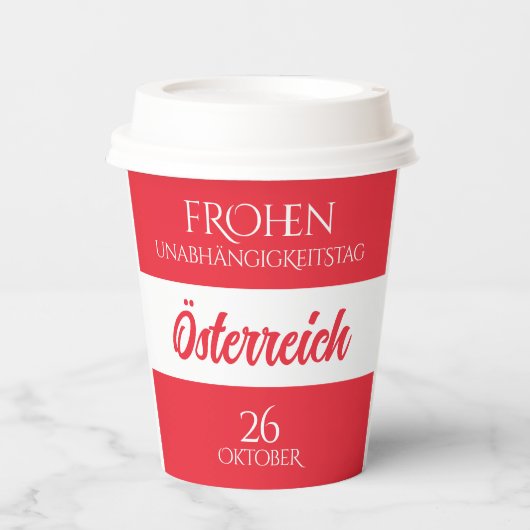 Oostenrijkse nationale vlag papieren bekers (Voorkant)