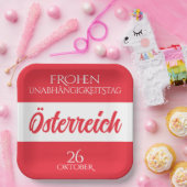 Oostenrijkse nationale vlag papieren bordje (Feest)