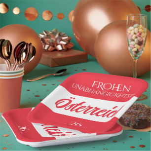 Oostenrijkse nationale vlag papieren bordje