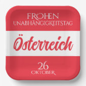 Oostenrijkse nationale vlag papieren bordje (Voorkant)