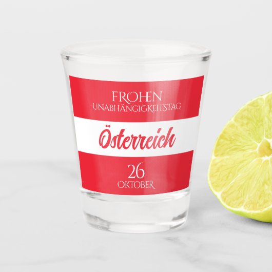 Oostenrijkse nationale vlag shot glas (Voorkant)