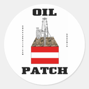 Oostenrijkse olievelden Sticker,Oostenrijkse olier Ronde Sticker