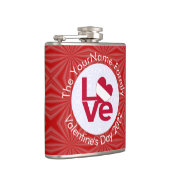 Oostenrijkse rode letter LOVE Flag gepersonaliseer Heupfles (Rechts)