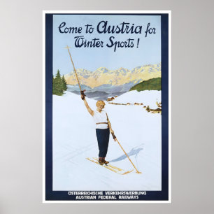 Oostenrijkse Ski-poster Kunst Oostenrijkse Reispre Poster