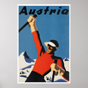 Oostenrijkse Ski Poster Skiën Print Oostenrijkse 