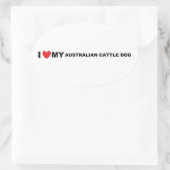 oostenrijkse veefhond houdt van ovale sticker (Tas)