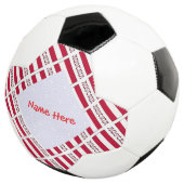 Oostenrijkse vlag betegeld rood gepersonaliseerd voetbal (Drie kwart)