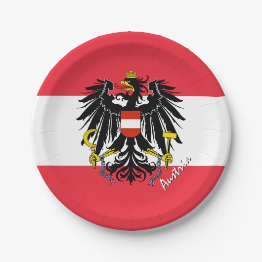 Oostenrijkse vlag borden, feest, sport, Oostenrijk Papieren Bordje (Voorkant)