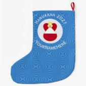 Oostenrijkse vlag engel Chanoeka gepersonaliseerd Grote Kerstsok (Achterkant)