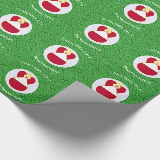 Oostenrijkse vlag engel kerst gepersonaliseerd cadeaupapier (Hoek)