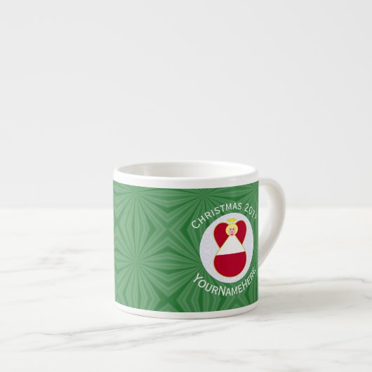 Oostenrijkse vlag engel kerst gepersonaliseerd espresso kop (Voorkant rechts)