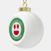 Oostenrijkse vlag engel kerst gepersonaliseerd keramische bal ornament (Rechts)