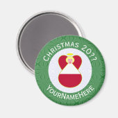 Oostenrijkse vlag engel kerst gepersonaliseerd magneet (Voorkant / Achterkant)