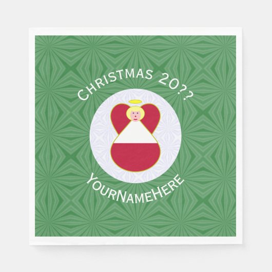Oostenrijkse vlag engel kerst gepersonaliseerd servet (Voorkant)