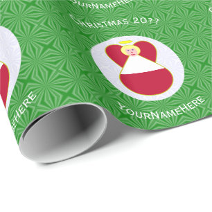Oostenrijkse Vlag Engel Kerst Persoonlijk Cadeaupapier