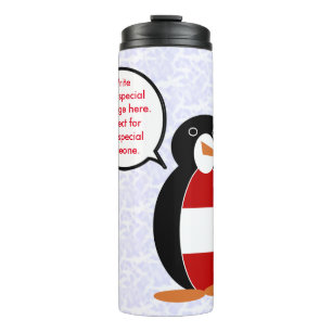 Oostenrijkse Vlag Feestdag Mevrouw Pinguïn Praat Thermosbeker