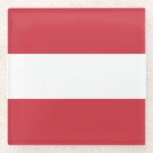Oostenrijkse vlag glazen onderzetter (Voorkant)