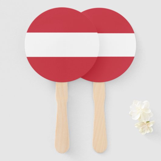 Oostenrijkse vlag handwaaier (Voorkant en achterkant)