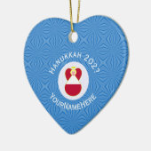 Oostenrijkse vlag Hanukkah Angel Naam Jaar Hart Keramisch Ornament (Links)