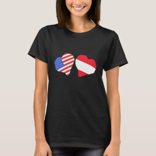 Oostenrijkse Vlag Hart Amerika Oostenrijkse Trots T-shirt