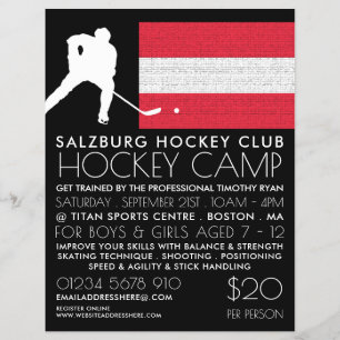 Oostenrijkse vlag, Hockey Player, Camp Adverteren Flyer