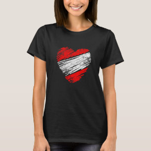 Oostenrijkse vlag in hartvorm een geweldig idee t-shirt
