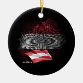 Oostenrijkse vlag keramisch ornament (Voorkant)