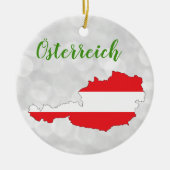 Oostenrijkse vlag keramisch ornament (Voorkant)