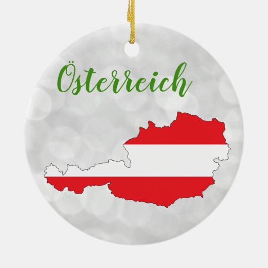Oostenrijkse vlag keramisch ornament (Achterkant)