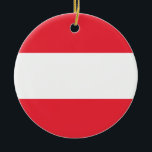 Oostenrijkse vlag keramisch ornament<br><div class="desc">Oostenrijkse vlag</div>