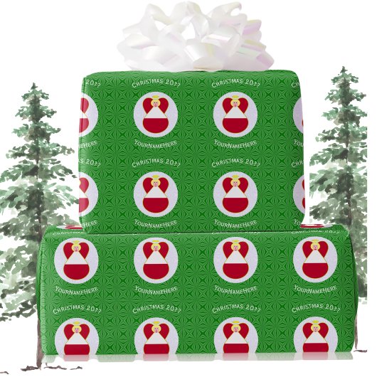 Oostenrijkse vlag kerst engel gepersonaliseerd cadeaupapier