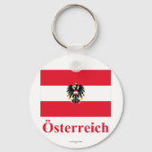 Oostenrijkse vlag met Duitse naam Sleutelhanger (Voorkant)