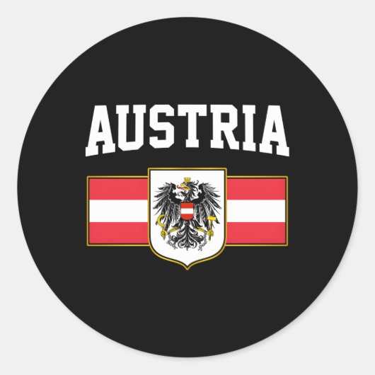 Oostenrijkse vlag Oostenrijk Osterreich Ronde Sticker (Voorkant)