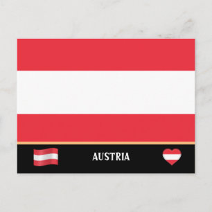 Oostenrijkse vlag & Oostenrijk reis / Oostenrijk Briefkaart
