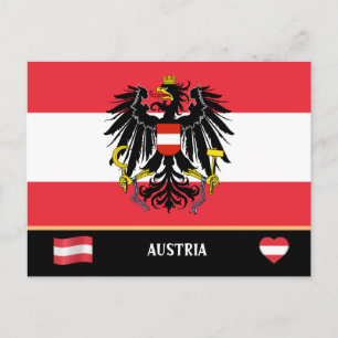 Oostenrijkse vlag & Oostenrijkse land reizen / Oos Briefkaart