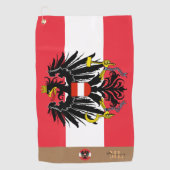 Oostenrijkse vlag & Oostenrijkse monogrammen Golfh Golfhanddoek (Voorkant)