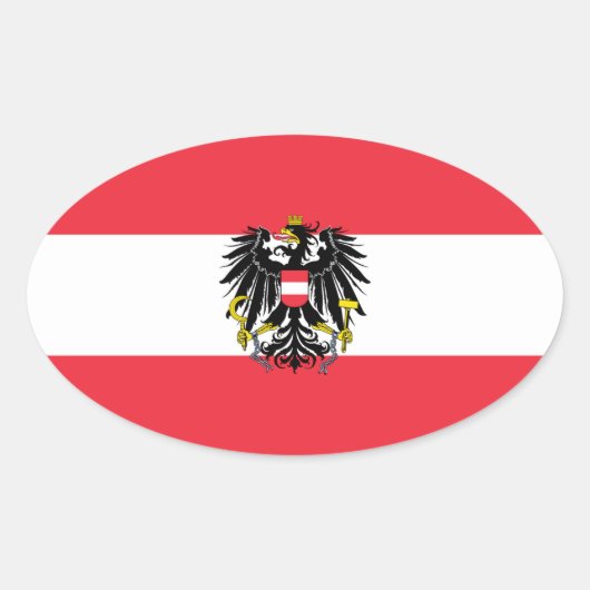 Oostenrijkse vlag ovale sticker (Voorkant)