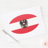 Oostenrijkse vlag ovale sticker (Envelop)