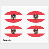 Oostenrijkse vlag ovale sticker (Vel)