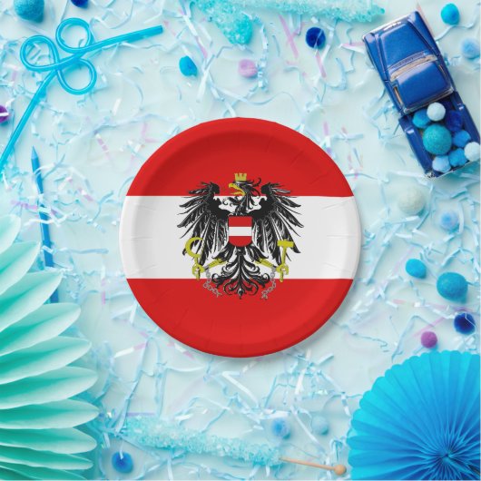 Oostenrijkse vlag papieren bordje (Feest)