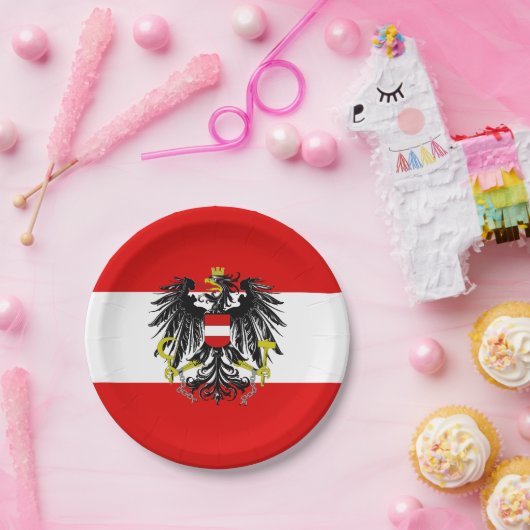 Oostenrijkse vlag papieren bordje (Feest)