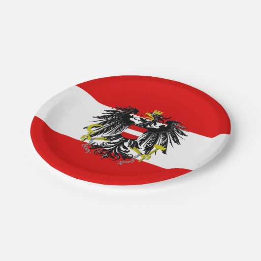 Oostenrijkse vlag papieren bordje (Gekanteld)