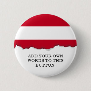 Oostenrijkse vlag ronde button 5,7 cm